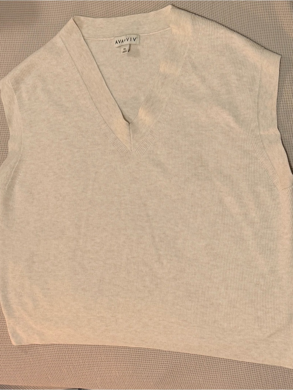 Ava & Viv Light apricot Ribbed V-Neck Sweater